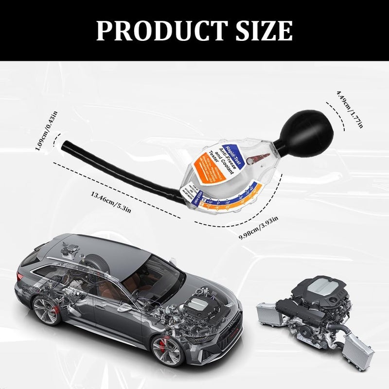 Lyxheth Coolant Tester Accessory, Automotive Professional Antifreeze Densitometer Freezing Testing Tool, Universal Car Accessories Coolant Hydrometer Tester for Winter and Summer - Image 2